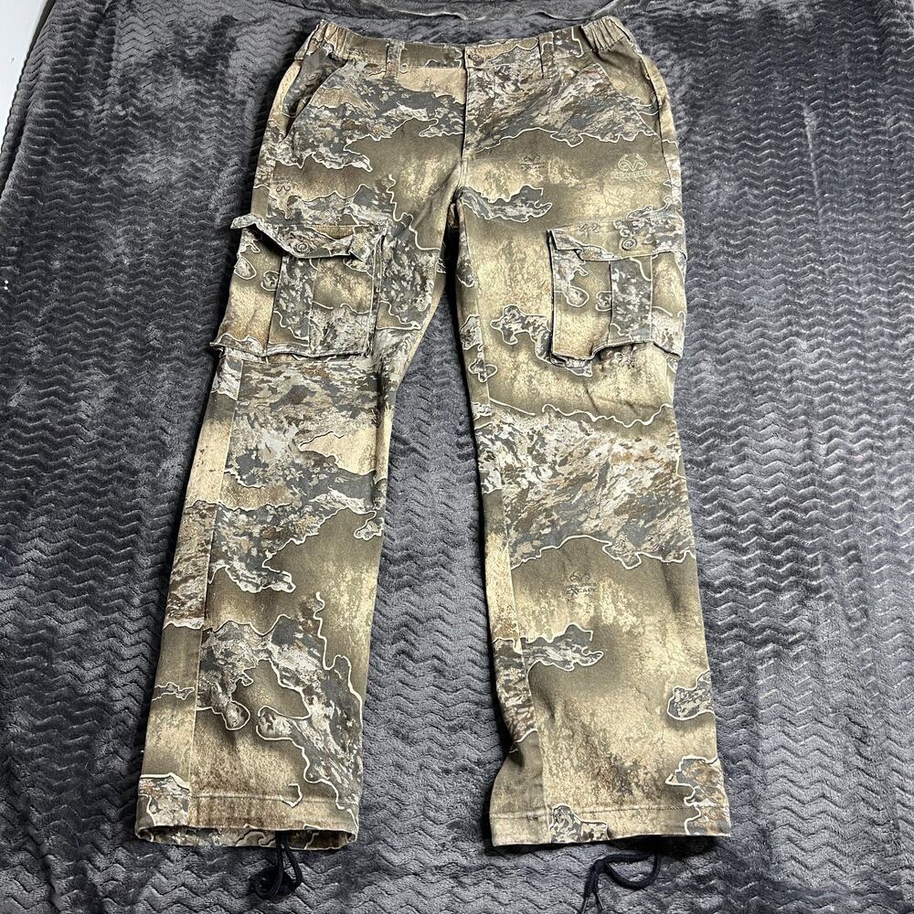 Realtree Pants Men M Real Tree Camo Cargo Pocket Outdoor Hunting